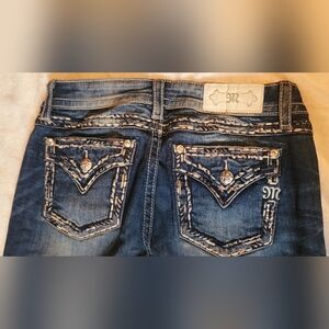 Miss Me Bootcut Y2k style distressed Jean 28x31.5" Embellished/Stitched/Sequins